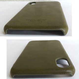 栃木レザー 本革 スマホケース カーキ iPhone用 牛革　XSかXが近い　カメラ穴有り  ☆ PayPay(ペイペイ)決済可能 ☆ 札幌市 豊平区 平岸 アウトレットモノハウスの画像
