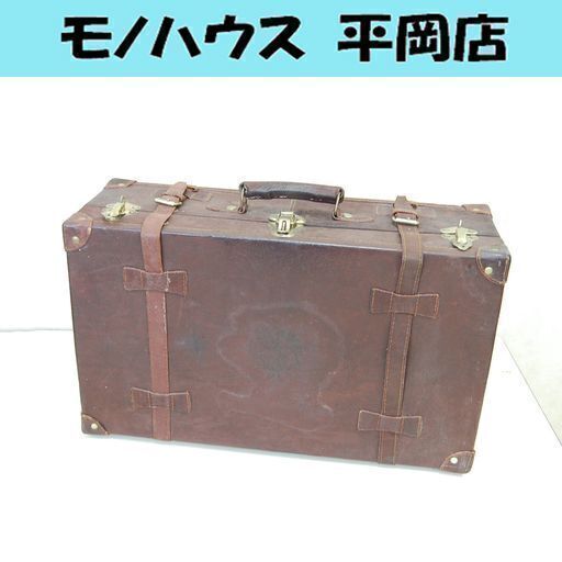 JAL ミッキー革製トランク 希少 トランクケース ディズニー JAL コラボ レザー アンティーク調