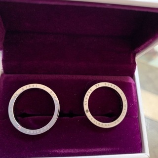 ステンレスペア指輪の画像