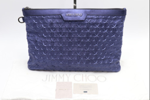 《JIMMY CHOO/スターエンボス ナッパレザー クラッチバッグ》 Aランク
