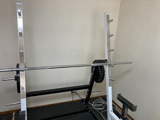 IROTEC パワースクワットラック/スクワット・ベンチプレス/下半身強化 大型マシン　バーベルシャフト　20kgプレート×2