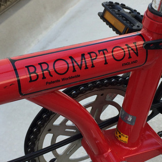 [送料込]赤の台湾ブロンプトン♪イギリスサドル♪３段変速♪ BROMPTON(ブロンプトン) 台湾製