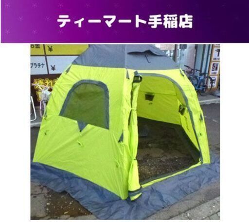 DOD/ディーオーディー ワンタッチフィッシングテント ワイド ライムグリーン ワカサギ釣り ドーム型 アウトドア ～5人用 PayPay対応