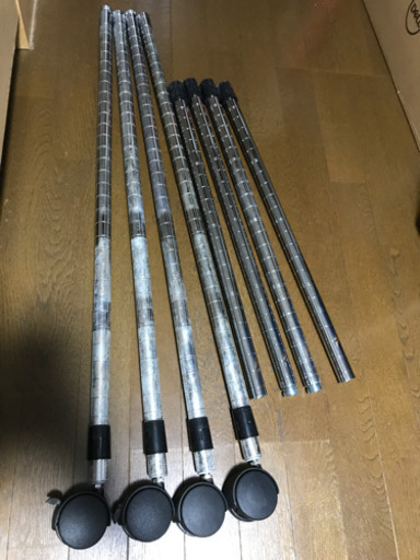 明日まで ルミナス メタルラック 棚とスライド棚4つ ポール8本 まとめて
