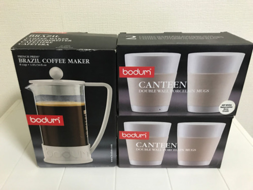 新品未使用 bodum ボダム フレンチプレスコーヒーメーカー&ダブルウォールマグ