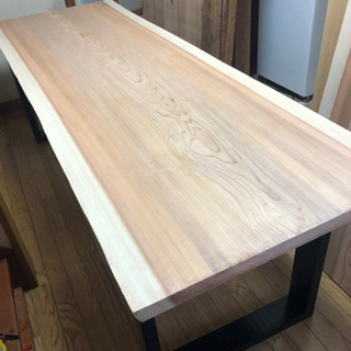 大特価 特大 極上木目 W230サイズ 一枚板ダイニングテーブル 塗装無料☆の画像