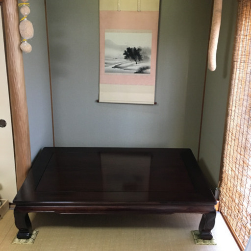 座卓　紫檀　掛け軸付き