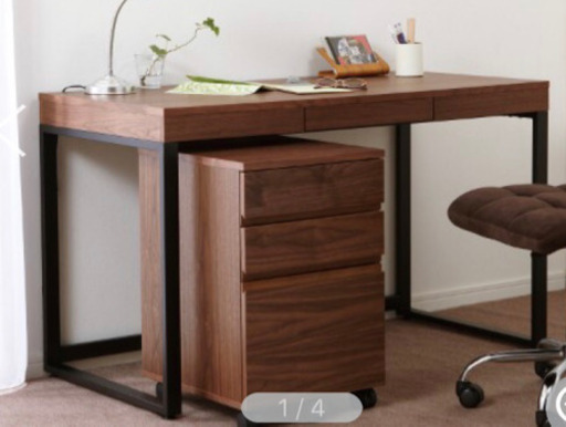 ウォルナット材　パワコンデスク　テーブル　ベルメゾン