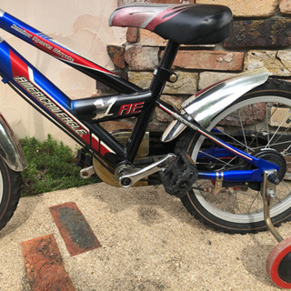 子供自転車ユーズド16 アメリカンイーグル 補助輪付幼児車の画像