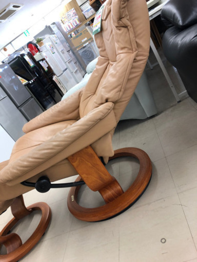 ★130　※現状渡し　状態込み　EKORNES　ストレスレスチェア　Reno　【リサイクルマート宇宿店】