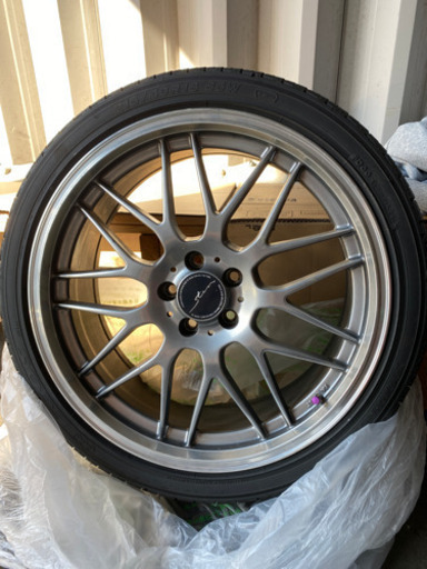 アルミ夏タイヤ4本　PCD100 5穴　アルミ付きYOKOHAMA夏タイヤバリ目　4本