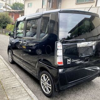 平成25年式 ホンダ N-BOX G SSパッケージ JF1 黒 ステアリングリモコン付純正ナビTV/両側パワースライドドア の画像