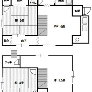 フリーレント1か月キャンペーン中！池袋まで60分！越生駅車10分複数ペット可DIY可/南向きの3DK戸建て家賃3.9万 - 入間郡