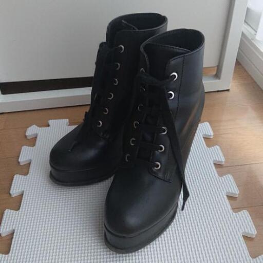 【終了】H＆M Divided ブロックヒールアンクルブーツ23.5cm