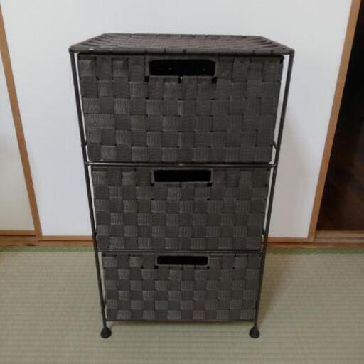 取引中　三段ラック　(かご引き出し型)