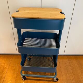 IKEA ロースコグ（キッチンワゴン） ネイビー　35x45x7...