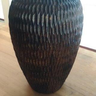 ハンドメイド　アジアン雑貨☆木製　壺　花瓶☆タイ製　和室にモダン...
