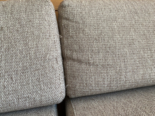中古　木製　三人掛けソファ