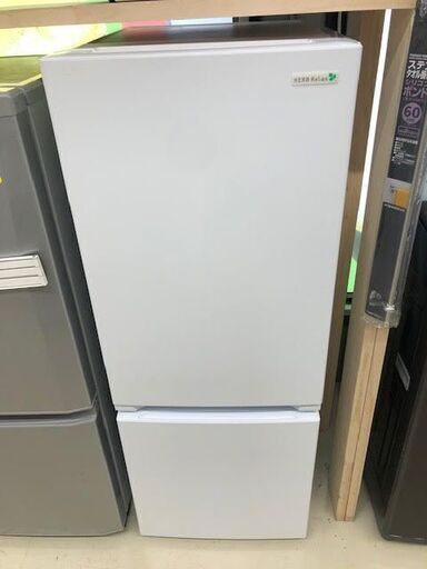 GM124　【クリーニング済】冷蔵庫　156L　2018年　ヤマダ電機　当社配達で6カ月保証　YRZ-F-15E1　HERBRelax（ハーブリラックス）　2ドア　ノンフロン冷凍冷蔵庫　右開き　ホワイト　白　１人暮らし　引越し　単身赴任　子供部屋　リサイクルショップ　ケイラック朝霞田島店　朝霞　志木　和光　新座　富士見　所沢　戸田　三芳　配達　配送　回収　さいたま市　練馬　板橋　川越　ふじみ野　入間　狭山