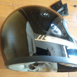 【2個セット】ヤマハ製 フルフェイスヘルメット黒／メーカー不明 ジェット型 つや消し黒 サイズL の画像