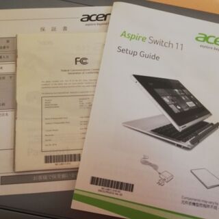 acer Aspire Switch 11　タブレットのみ起動の画像