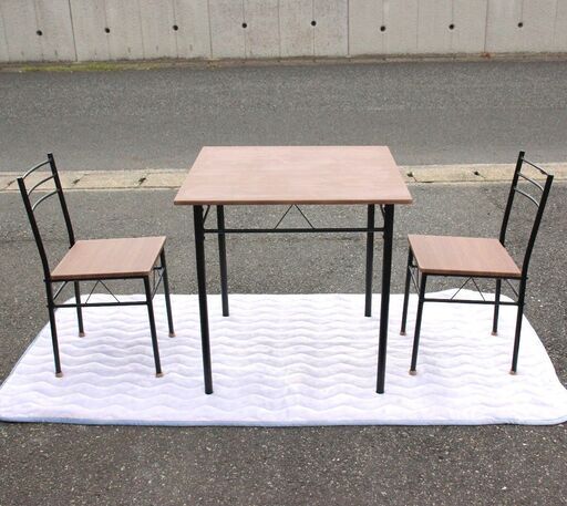 中古品☆ダイニングセット☆テーブル＋イス2客☆75cm×75cm☆高さ74cm☆モビレックス☆MDS-75☆G058