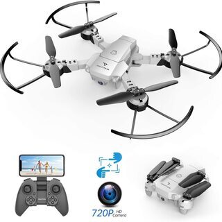 【新品】SNAPTAINドローン カメラ付き 折り畳み式 小型 こども向け バッテリー２個付き 最大飛行時間15分 高画質720P WIFI FPVリアルタイム 三段階速度調整 モード1/2自由転換可 体感モード 高度維持機能 国内認証済みA10の画像