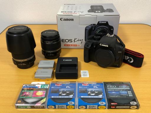 キヤノン一眼レフ【EOS kiss F】ダブルズーム他セット