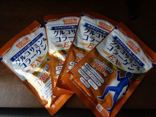 小林製薬 グルコサミン&コラーゲンEX 4袋まとめて新品未使用2022・7・27