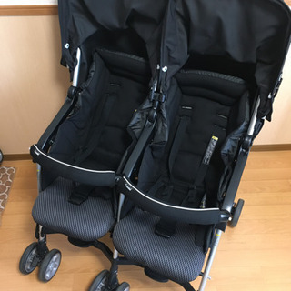 コンビ双子用ベビーカー コンビ ツインスピン GC ブラック 横並び二人乗りベビーカー 2人