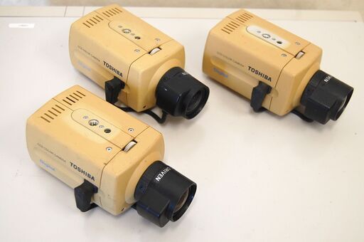 店舗用品  防犯カメラ 日立 カメラ駆動ユニット×2 デジタルレコーダー 東芝 CCDカラーカメラ×3 VK-AC960 DS-G35