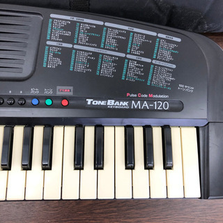 無料！中古品☆CASIOカシオ☆キーボード☆TONEBANK☆ＭＡ-120☆ソフトケース付き♪の画像