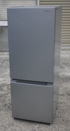 美品 18年製 日立 冷蔵庫 RL-154JA 154L 2ドア 右開き シルバー 幅47.9cm こものバスケット付