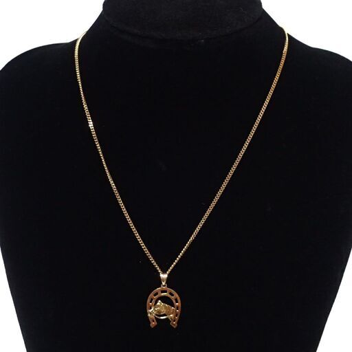 E355 ネックレス 馬 馬蹄 イエローゴールド K18 7.58g