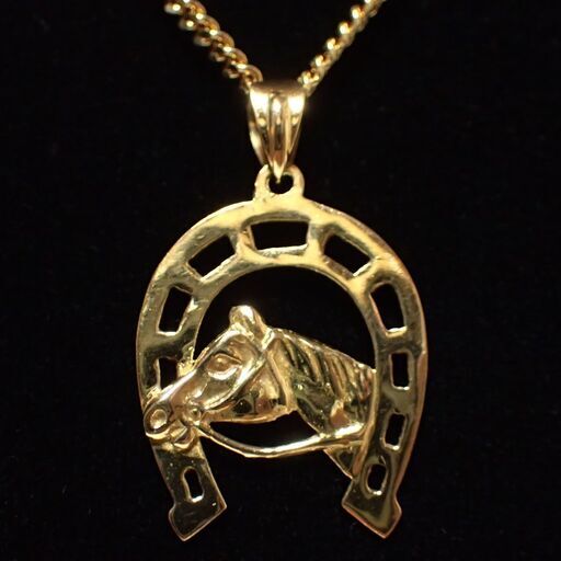 E355 ネックレス 馬 馬蹄 イエローゴールド K18 7.58g