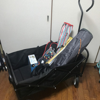 10月頭まで 最終値下げ アウトドアワゴン、2-4人用ワンタッチ...