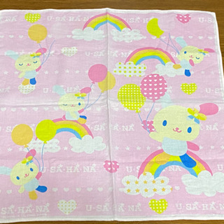 【u•sa•ha•na ウサハナ ナフキン ハンカチ セット】 ※かなりのヘビロテダメージ品です。の画像