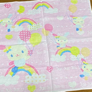 【u•sa•ha•na ウサハナ ナフキン ハンカチ セット】 ※かなりのヘビロテダメージ品です。の画像