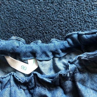 ベビー服　スモック90cm デニム素材の画像