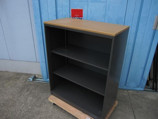オープン書庫　ウチダ製　ブラック　天板付き