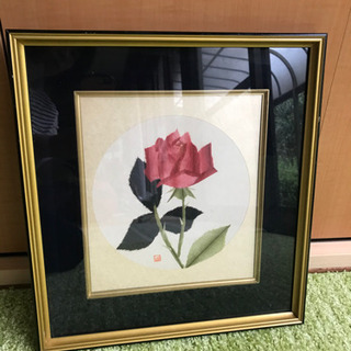 薔薇　ちぎり絵額