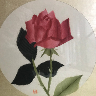薔薇　ちぎり絵額の画像