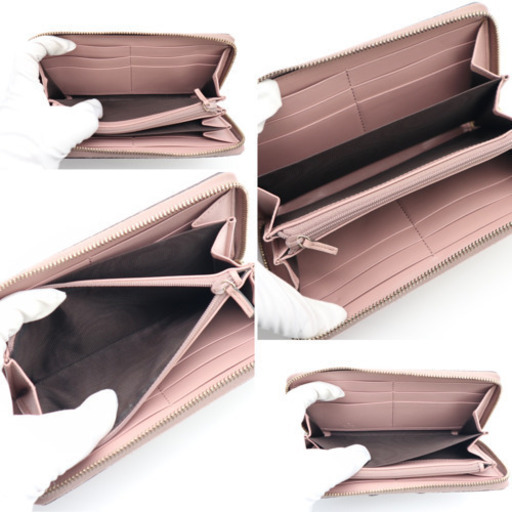 《GUCCI/グッチシマ ラウンドファスナー長財布》リボン Aランク 極美品