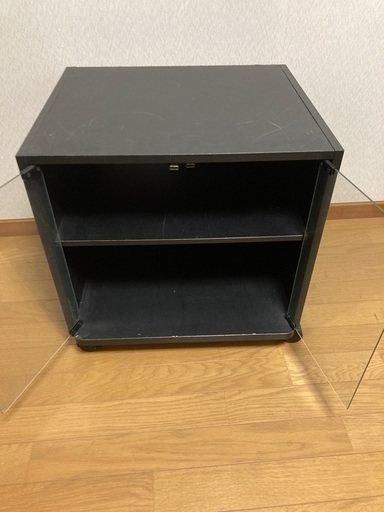 キャスター付　ガラス扉　小棚　テレビ台