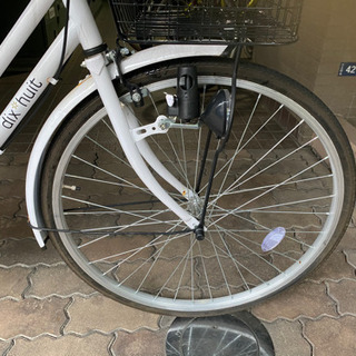 自転車　ママチャリ ホワイト 白 26インチ 6段ギア サントラスト dixhuitの画像