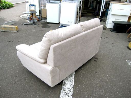 2人掛け ソファ  布 幅143cm 座面高37cm  クリーム色系 札幌 東区