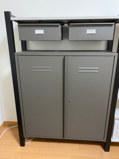 IKEA IVARスチールキャビネット+オープンラック