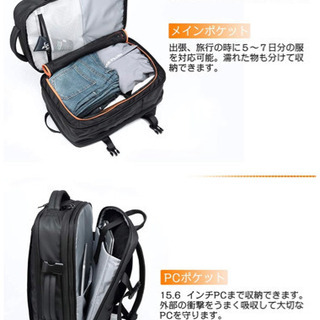 商談中です　SUNOGE リュック ビジネスリュック バックパック リュックサック 大容量 防水 3way USB 充電ポート マチ拡張 盗難防止 15.6インチ PC リュック 多機能 撥水加工 耐衝撃 人気 通勤 出張 旅行 通学 メンズ おしゃれの画像