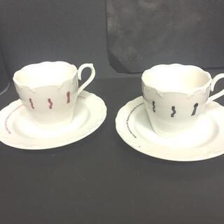 ＜未使用品＞　陶器製　ティーカップセット　ペア