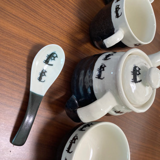 常滑焼　猫食器セット